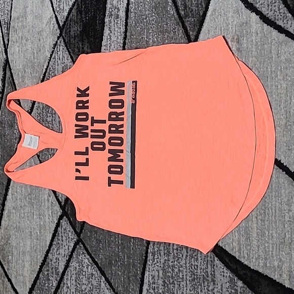 VS PINK 2016 I'LL WORK OUT TOMORROW  RACERBACK TANK-TOP - Picture 1 of 9